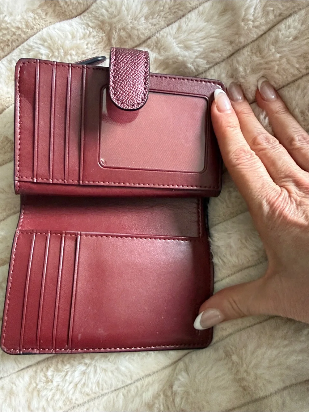 Coach Brown Signature Canvas Wallet with Gold Logo